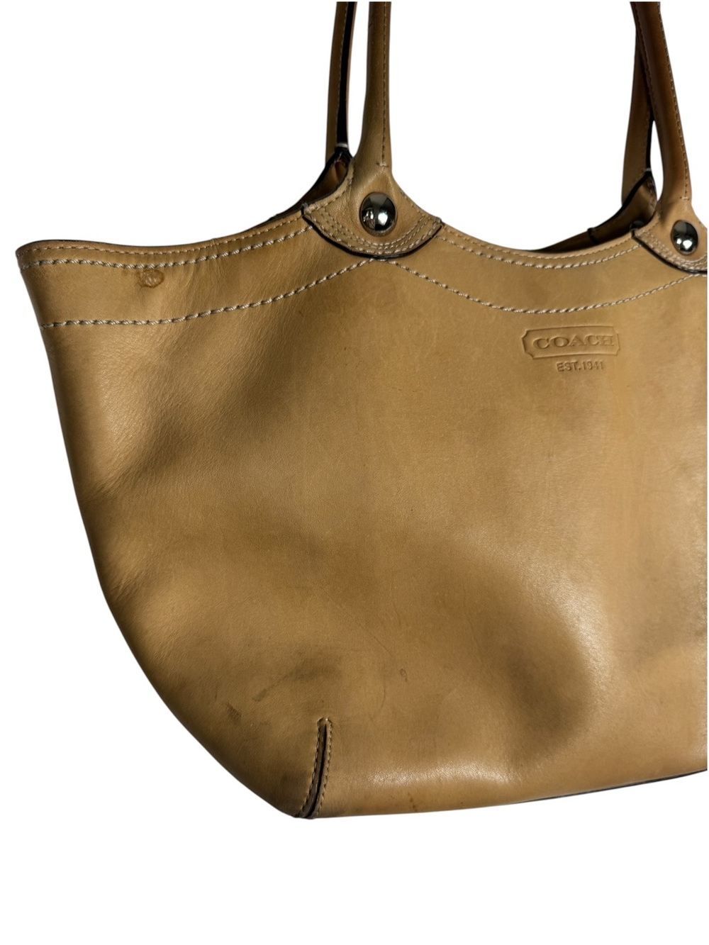 Coach Bleecker Legacy Tote, Tan Leather - Picture 2 of 16